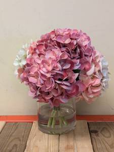 NEW FAUX 12 HYDRAGEA ARRANGEMENT PINK