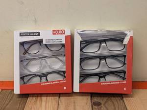 (2) NEW FOSTER GRANT 3.00 READING GLASSES 3PK