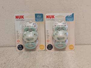 NEW NUK ORTHODONTIC PACIFIER 0-6M 2 PACKS