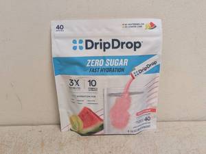 NEW DRIP DROP ZERO SUGAR FAST HYDRATION ELECTOLYTE DRINK MIX 40 CT
