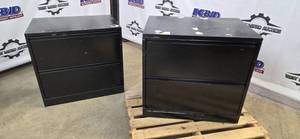 Black 2-Drawer Filing Cabinet (Lot of 2)
