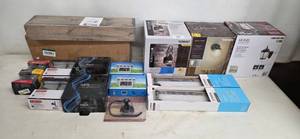 Household Fixtures Lot AquaDance Showerheads, Moen Towel Bars, Delta Robe Hooks, Lanterns