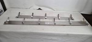 Brushed Aluminum Coat Rack with 12 Hooks on Dual Rails