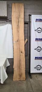 Ash Live Edge Wood Slab - 18 in Wide x 9 ft Long - Rough-Sawn Bark Edges