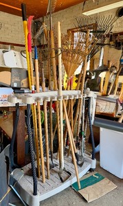 SUNCAST RakeShovelTool Rack Full of Yard Tools