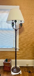 Arts &amp Crafts Style Faux Copper Contemporary Floor Lamp
