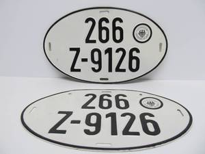 Matching Pair of Vintage Metal German License Plates