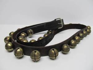 LARGE Antique Leather Strap Sleigh Bell Set