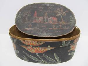 Wonderful Original 18th Century Painted Oval Box