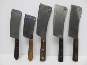 Group of Old Vintage Butchers Cleavers