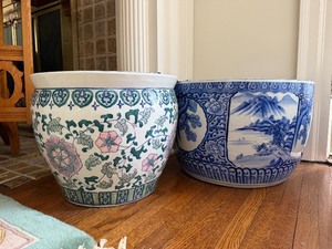 2 Large Vintage Oriental Planters