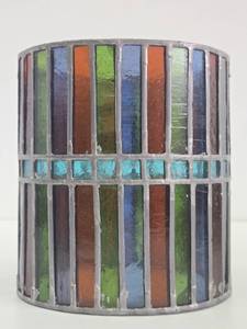 Beautiful Vintage Stained Glass Mosaic Candle Lamp&nbsp
