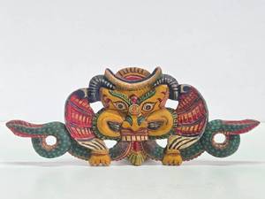 Vintage Hand Carved &amp Painted Wood Garuda Carving
