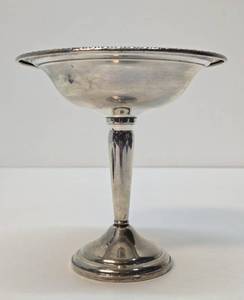 Hallmarked Antique Weighted Sterling Silver Pedestal Bowl