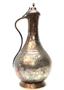 Antique Hammered Copper Middle Eastern Pitcher - 20