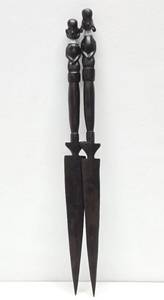 Decorative Vintage Carved Wood African Figural Letter openers