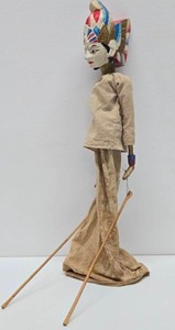 Large Old Vintage Handmade Carved Indonesian Marionette&nbsp