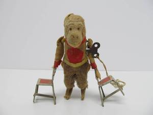 Early 1900s Windup Toy Monkey wChairs