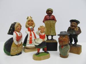 Group of Vintage Carved Norway Henning etc Wood Figures