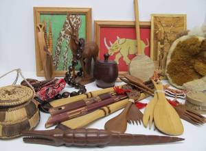 Large Lot of African Carved Items etc