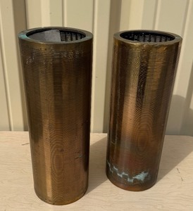 2 Large Heavy Copper Vintage Heating Cylinders