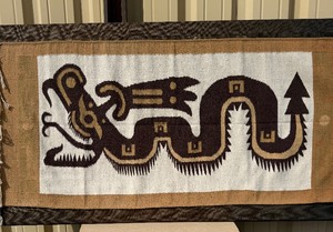 Very Nice LARGE Vintage Handmade Wool Dragon Tapestry