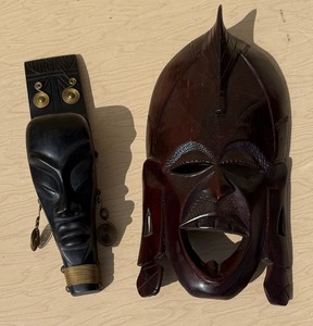 Great Looking Vintage Carved African Wall Masks