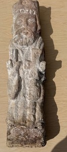 Very Early Carved Stone Christian Stone Statue