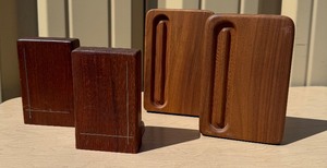 2 Sets of Vintage Mid Century Teak Wood Bookends