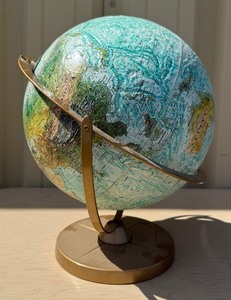 Mid Century Topographical Raised Surface World Globe