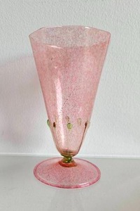 Mid Century Italian Gilberto Arrivabene Pink Glass or Small Vase