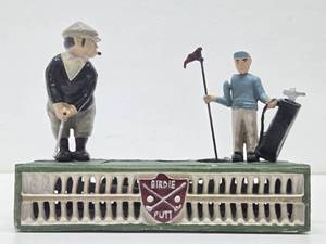 Working Antique Style Cast Iron Coin Bank