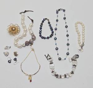 Group of Freshwater Pearl Jewelry including Sterling Silver