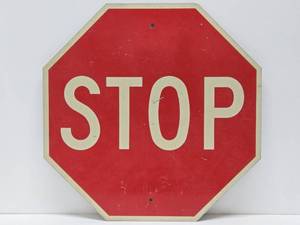 Vintage 1970 Metal Stop Sign