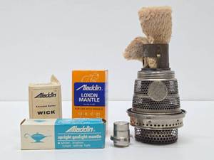 Antique ALADDIN Model B Lamp Burner &amp Accessories