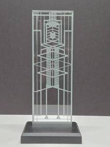 Frank Lloyd Wright Inspired Etched Glass Panel