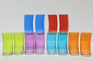 Set of 12 Colorful Glass LEONARDO Drinking Glasses - Made in Germany