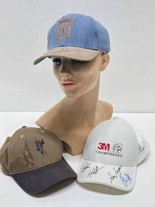 3 Golf Hats wGenuine Autographs - Including Arnold Palmer