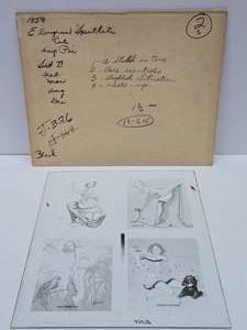 Original 1950s Gil Elvgren Pinup Girl Glass Transfer Plate Artwork wOriginal Envelope #2