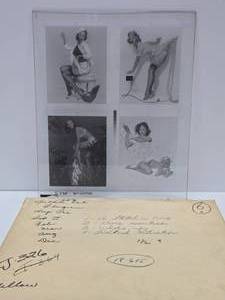 Original 1950s Gil Elvgren Pinup Girl Glass Transfer Plate Artwork wOriginal Envelope #6