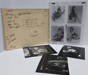Original 1950s Gil Elvgren Pinup Girl Glass Transfer Plate Artwork wOriginal Envelope #7