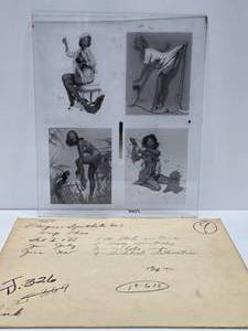 Original 1950s Gil Elvgren Pinup Girl Glass Transfer Plate Artwork wOriginal Envelope #9