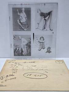 Original 1950s Gil Elvgren Pinup Girl Glass Transfer Plate Artwork wOriginal Envelope #10