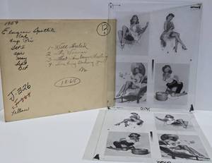 Original 1950s Gil Elvgren Pinup Girl Glass Transfer Plate Artwork wOriginal Envelope #12
