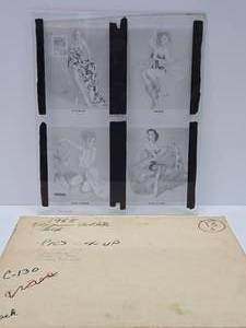 Original 1950s Gil Elvgren Pinup Girl Glass Transfer Plate Artwork wOriginal Envelope #13