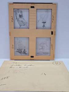 Original 1950s Gil Elvgren Pinup Girl Glass Transfer Plate Artwork wOriginal Envelope #16