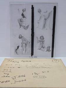 Original 1950s Gil Elvgren Pinup Girl Glass Transfer Plate Artwork wOriginal Envelope #17