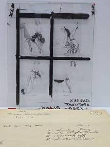 Original 1950s Gil Elvgren Pinup Girl Glass Transfer Plate Artwork wOriginal Envelope #21