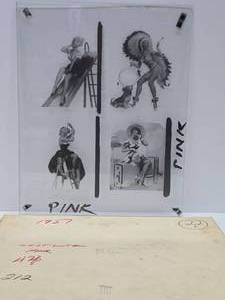 Original 1950s Gil Elvgren Pinup Girl Glass Transfer Plate Artwork wOriginal Envelope #22