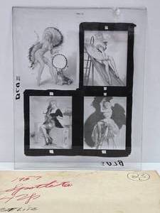 Original 1950s Gil Elvgren Pinup Girl Glass Transfer Plate Artwork wOriginal Envelope #23